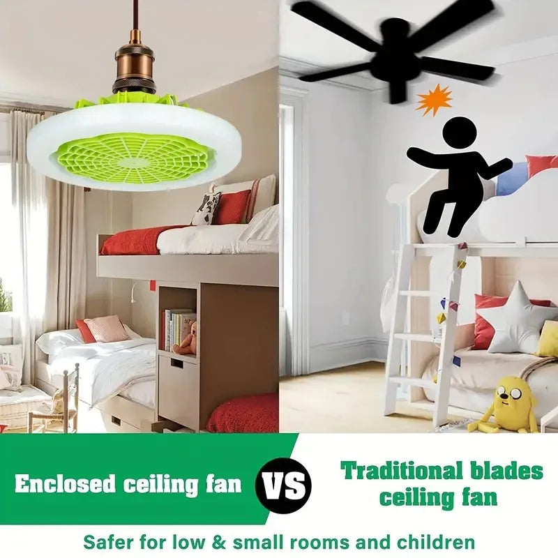 E27 ceiling fan light silent electric fan with remote control ceiling fan light suitable for living room study room kitchen