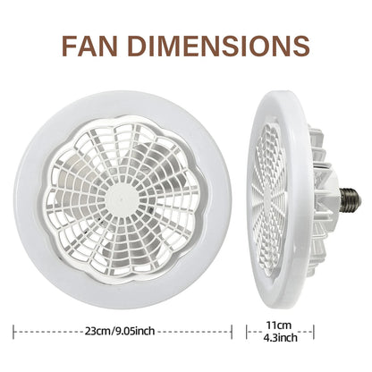 E27 ceiling fan light silent electric fan with remote control ceiling fan light suitable for living room study room kitchen