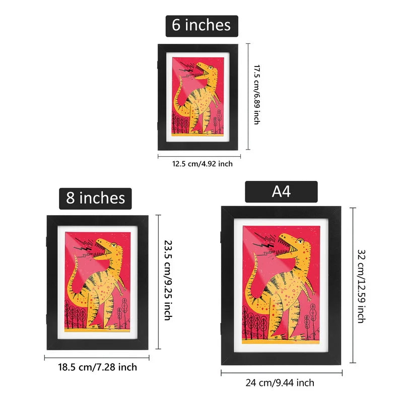 Children Art Frames Magnetic Front Open Changeable Kids Frametory for Poster Photo Drawing Paintings Pictures Display Home Decor