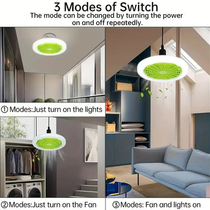 E27 ceiling fan light silent electric fan with remote control ceiling fan light suitable for living room study room kitchen