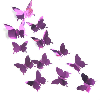 24pcs 3D Mirror Butterfly Wall Stickers