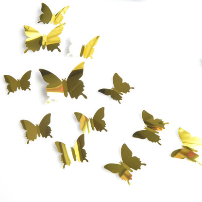 24pcs 3D Mirror Butterfly Wall Stickers